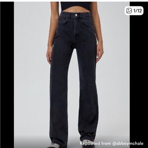 High-Waist Straight-Leg Women’s Jeans in Black